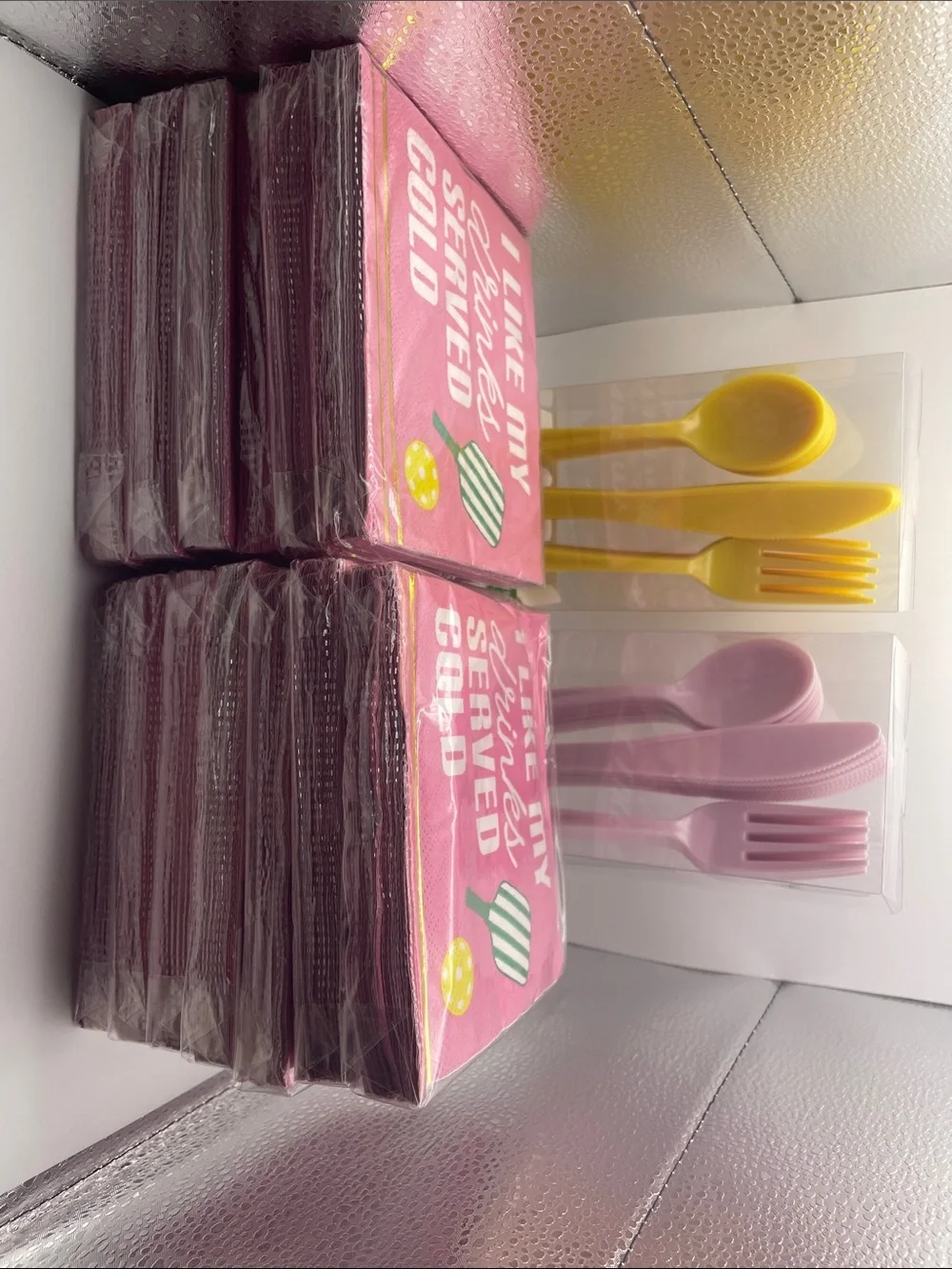 Celebrate It Yellow Disposable Cutlery Set with Citrus Accent